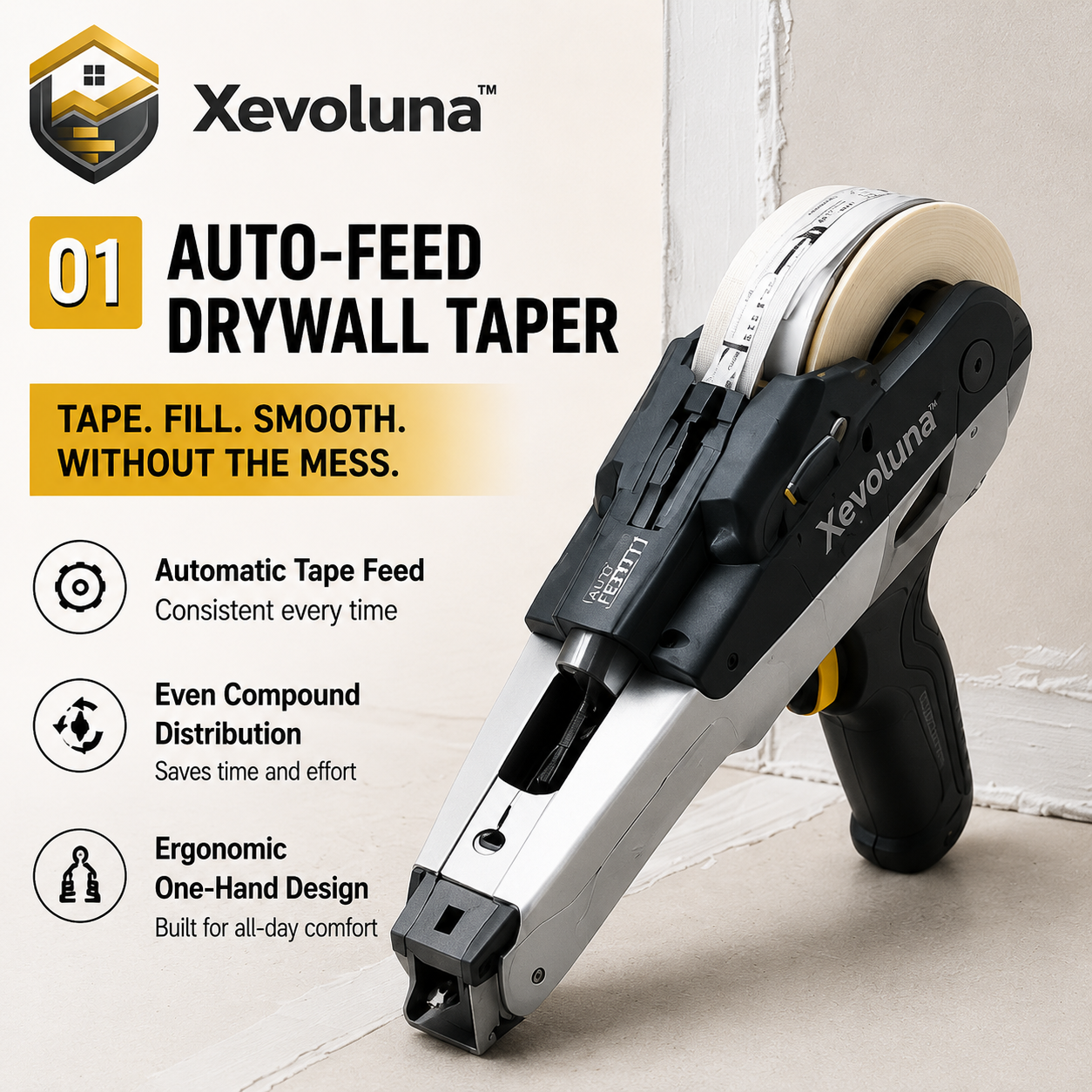 Xevoluna™ AutoFeed Pro – Precision Drywall Taper