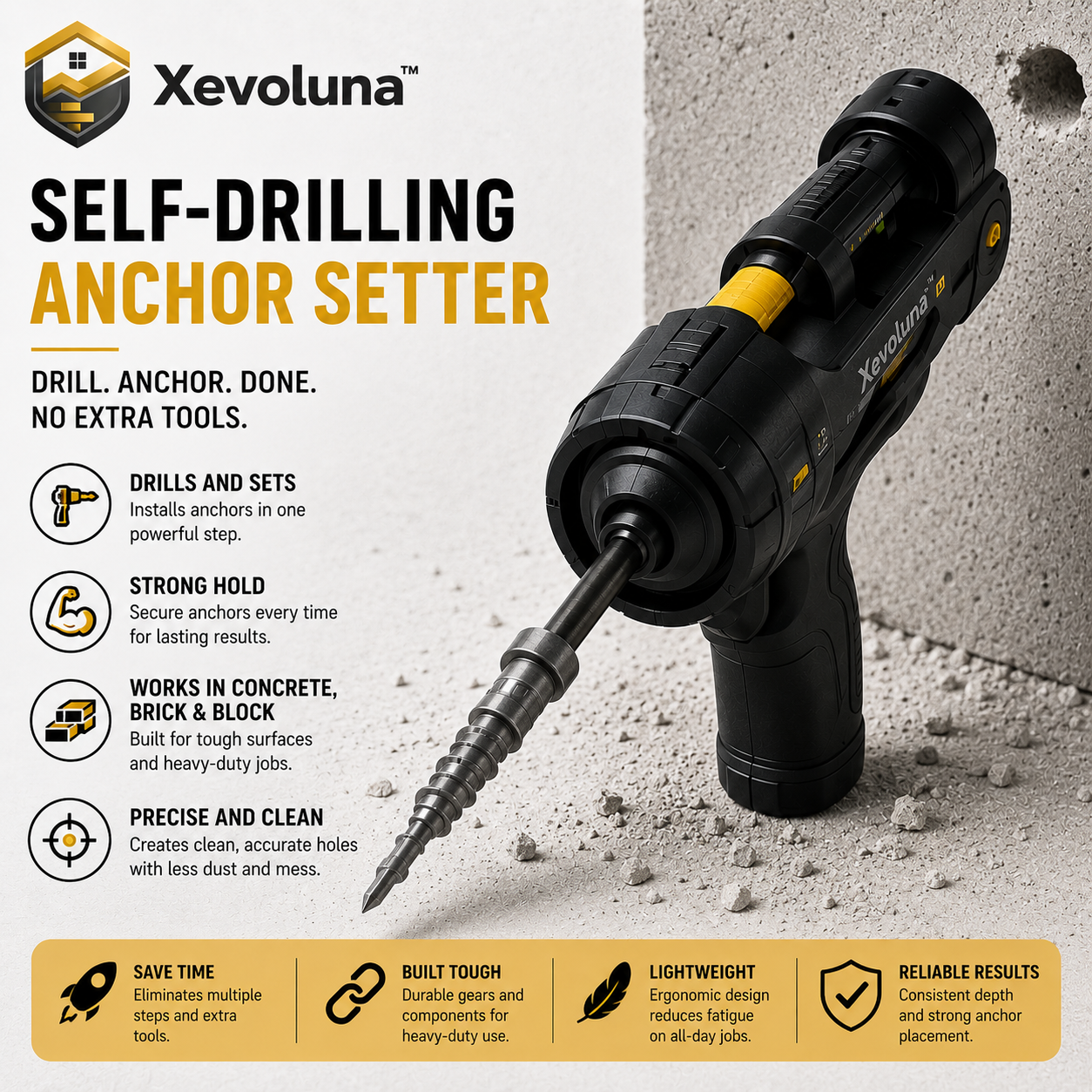 Xevoluna™ AnchorForce X – Self-Drilling Smart Anchor Tool